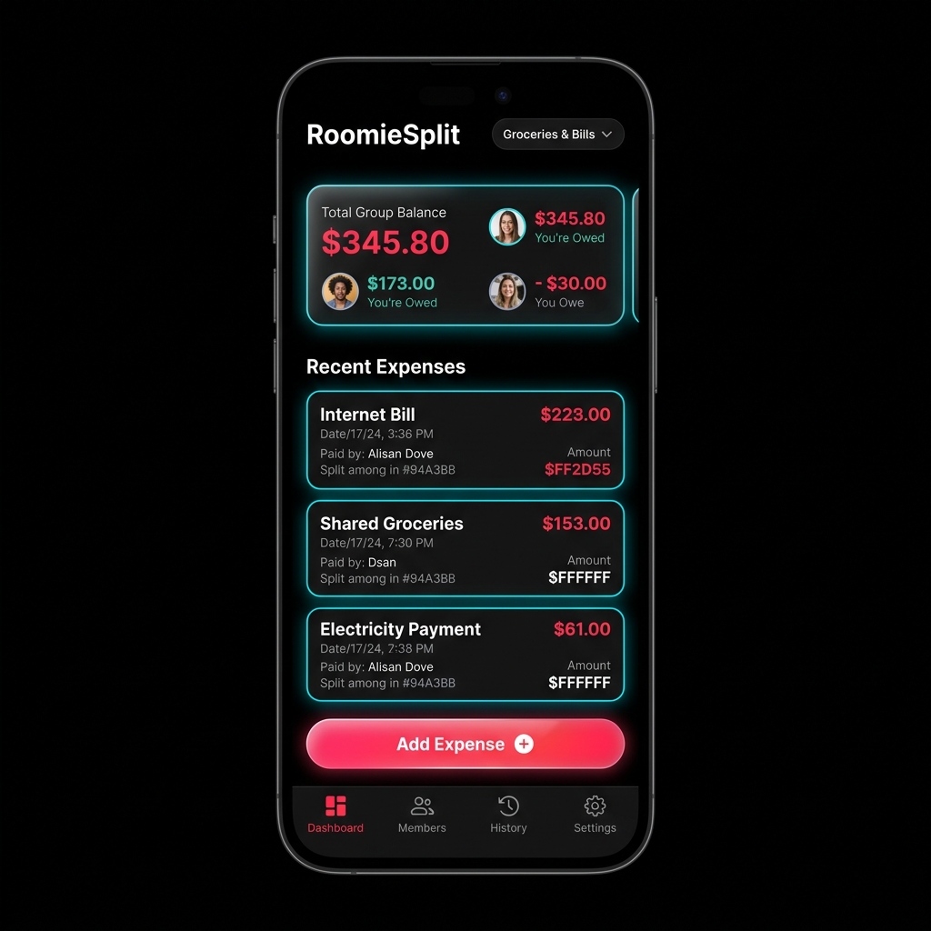 RoomieSplit Dashboard